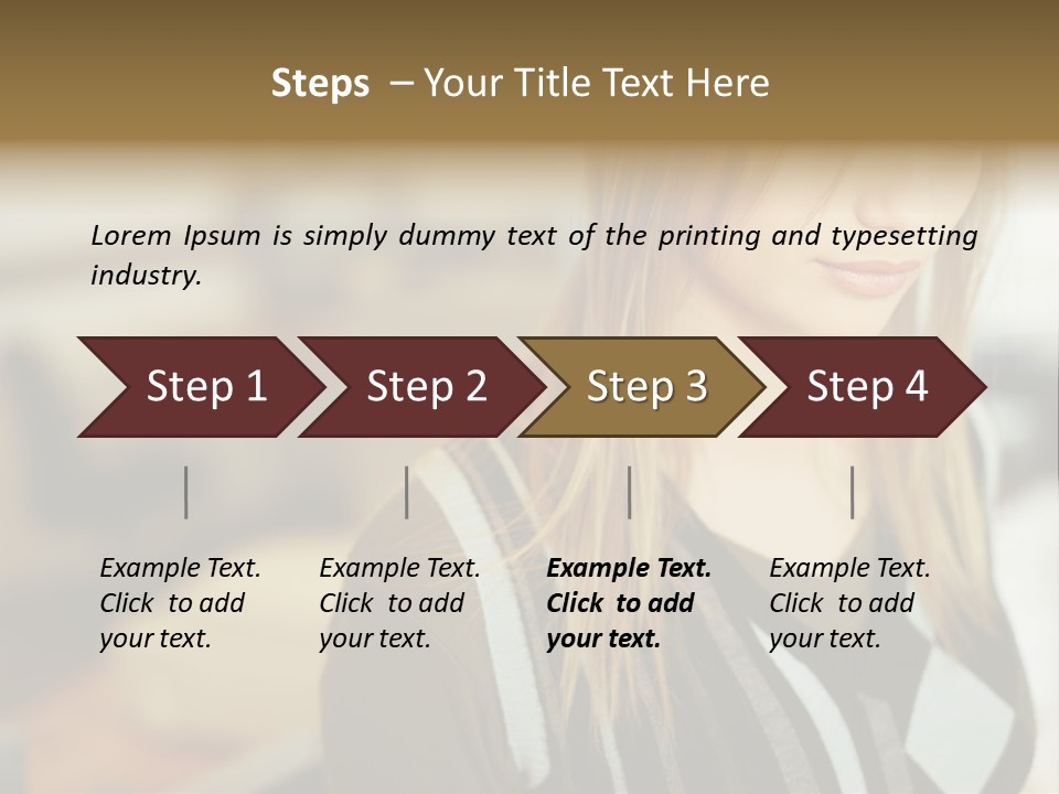 Beautiful Girl In The Office PowerPoint Template