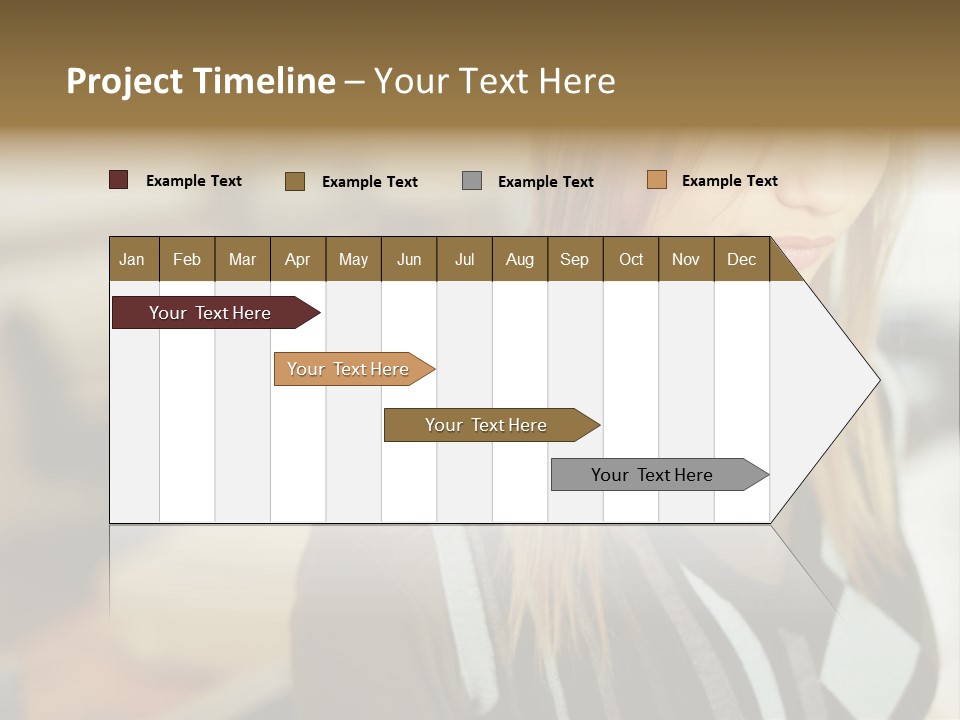 Beautiful Girl In The Office PowerPoint Template
