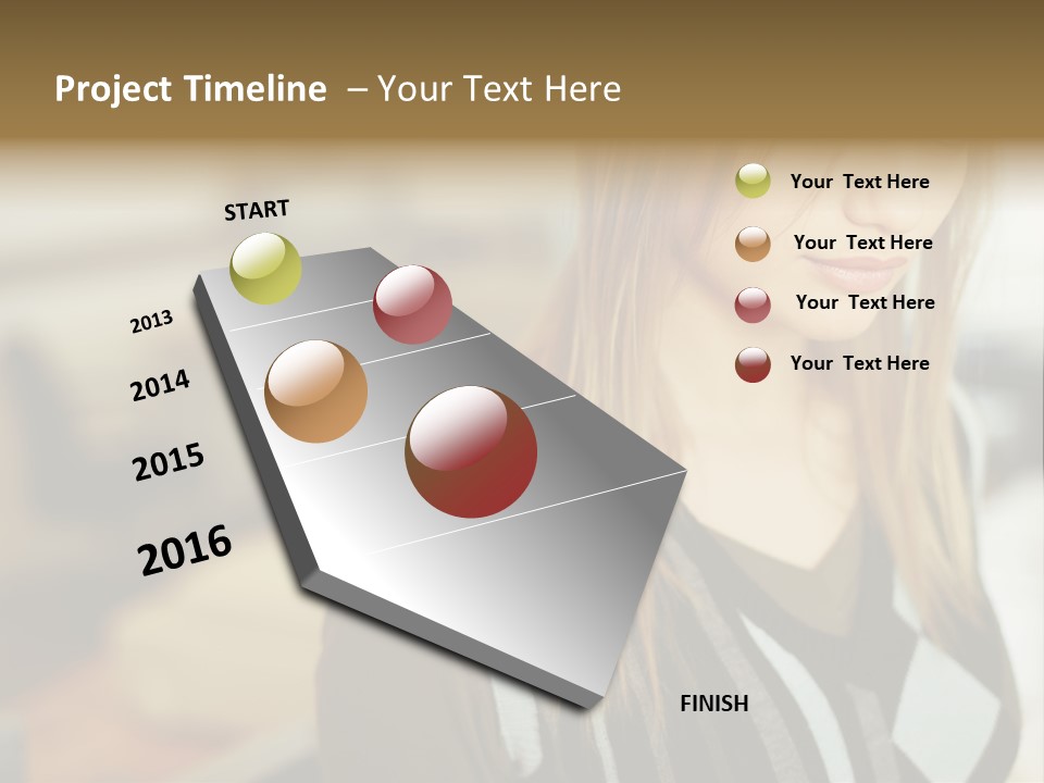 Beautiful Girl In The Office PowerPoint Template