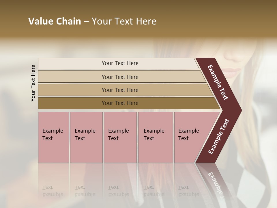 Beautiful Girl In The Office PowerPoint Template