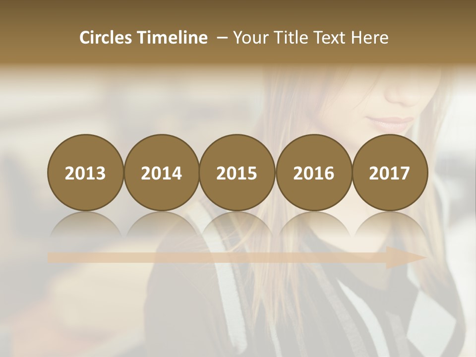 Beautiful Girl In The Office PowerPoint Template