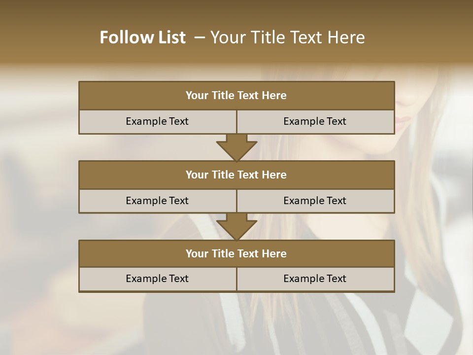 Beautiful Girl In The Office PowerPoint Template