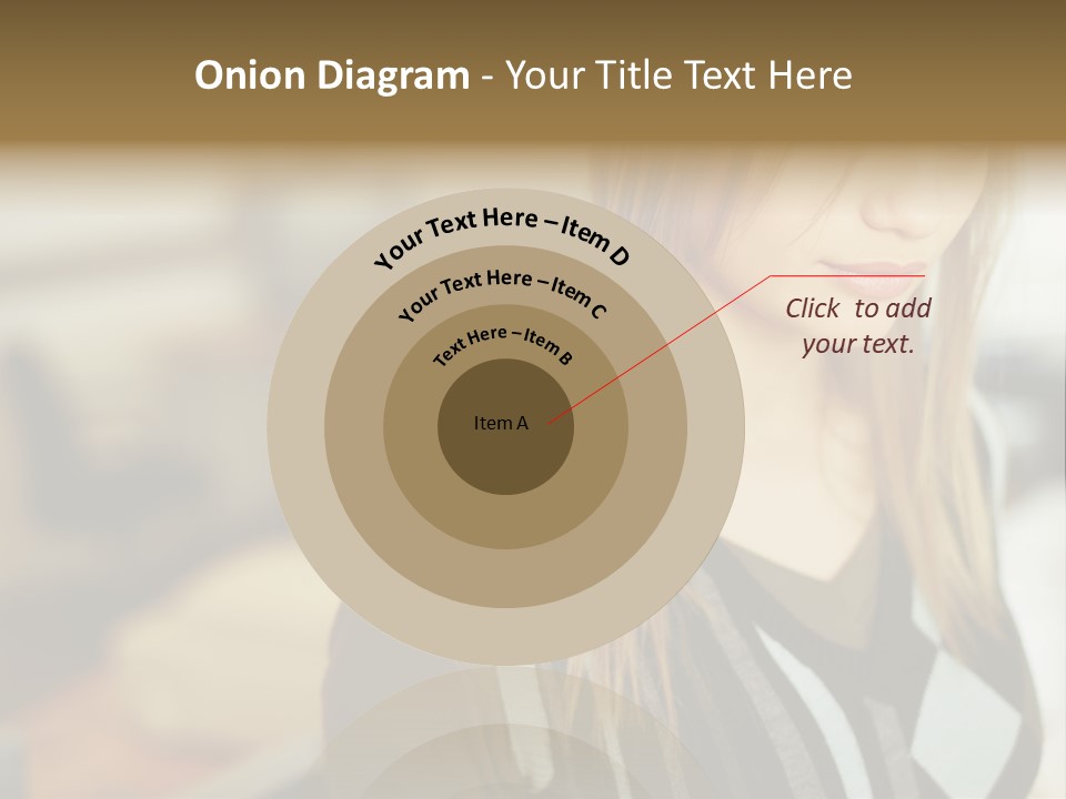 Beautiful Girl In The Office PowerPoint Template