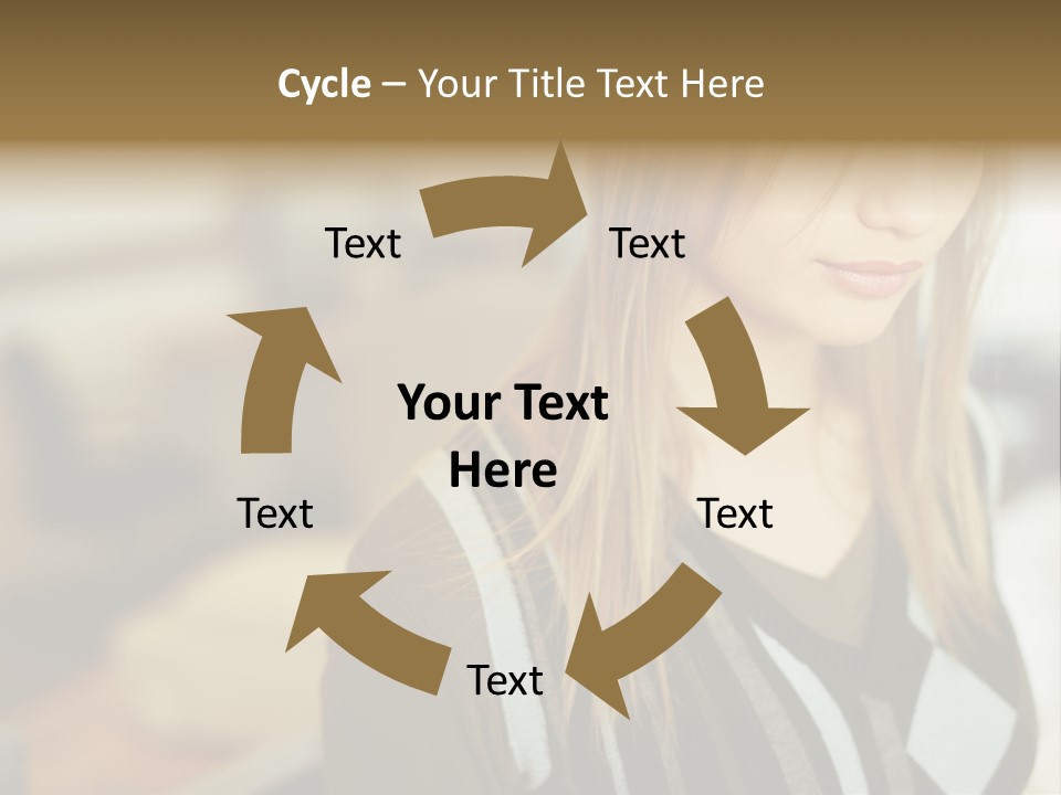 Beautiful Girl In The Office PowerPoint Template