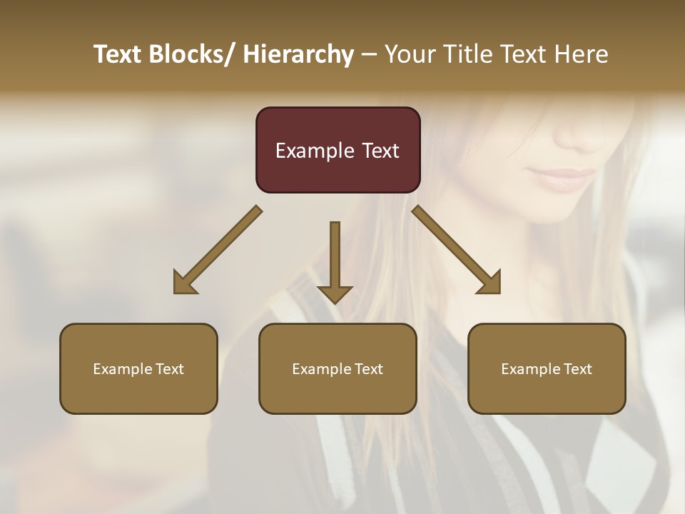 Beautiful Girl In The Office PowerPoint Template