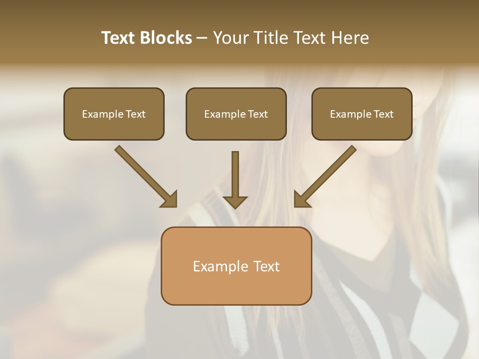 Beautiful Girl In The Office PowerPoint Template