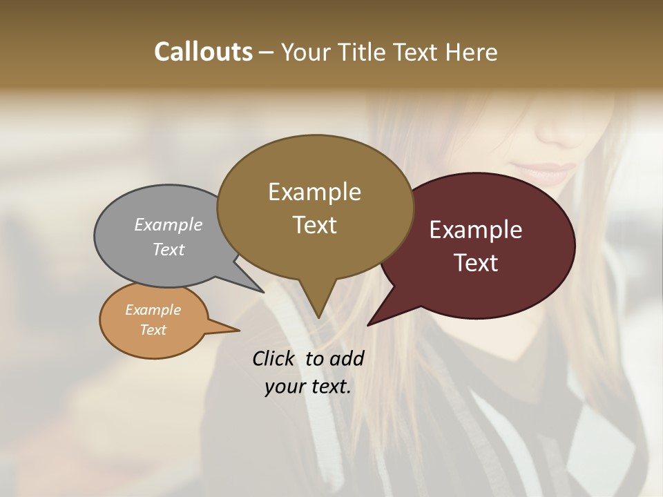 Beautiful Girl In The Office PowerPoint Template