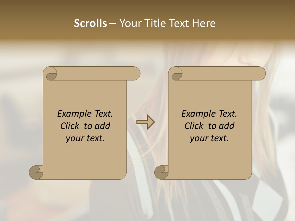 Beautiful Girl In The Office PowerPoint Template