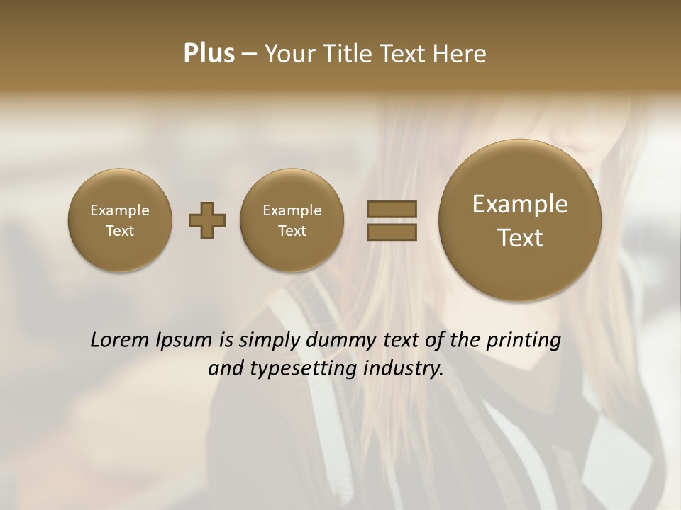 Beautiful Girl In The Office PowerPoint Template