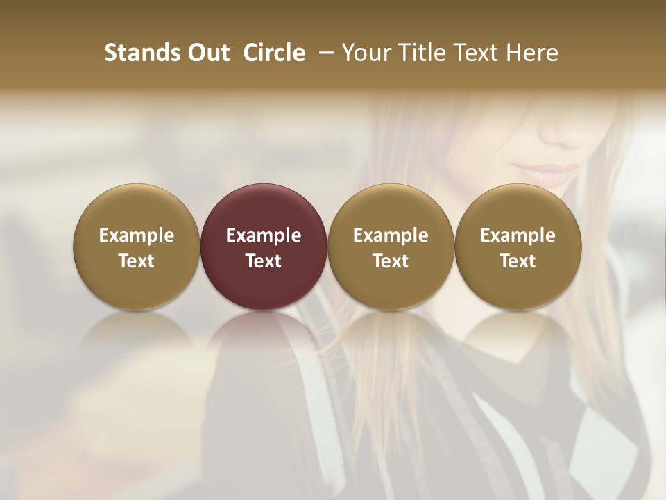 Beautiful Girl In The Office PowerPoint Template