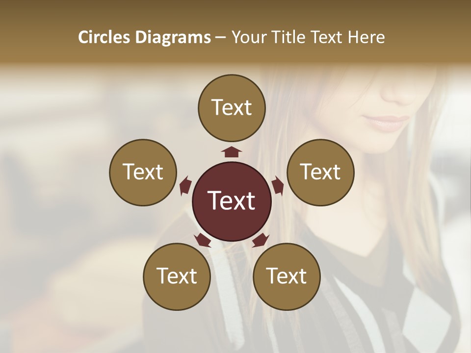 Beautiful Girl In The Office PowerPoint Template