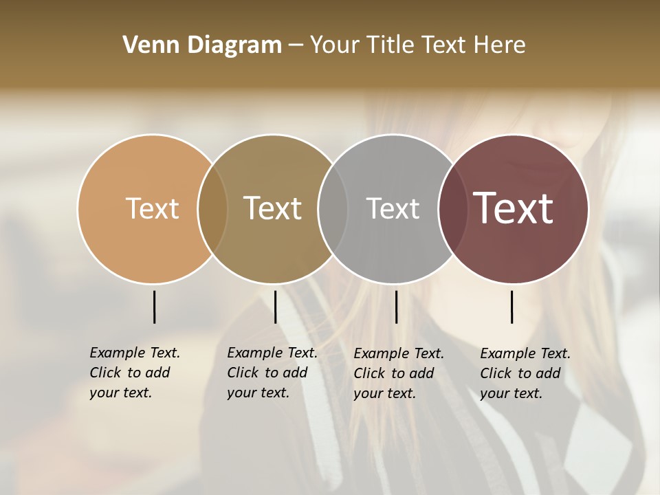 Beautiful Girl In The Office PowerPoint Template