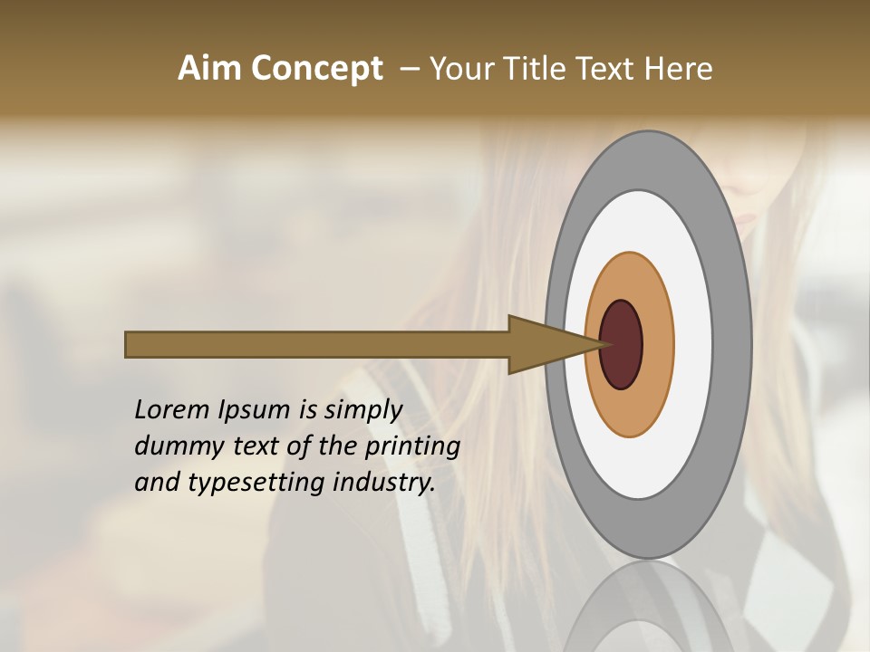 Beautiful Girl In The Office PowerPoint Template