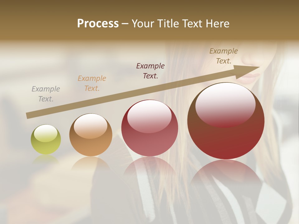 Beautiful Girl In The Office PowerPoint Template