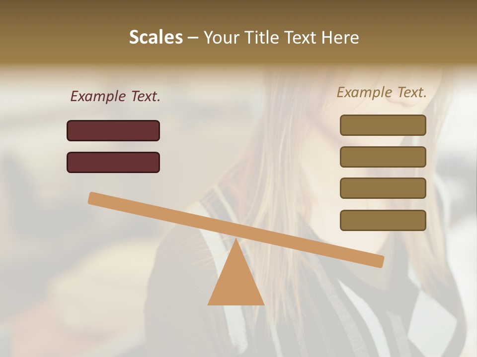 Beautiful Girl In The Office PowerPoint Template