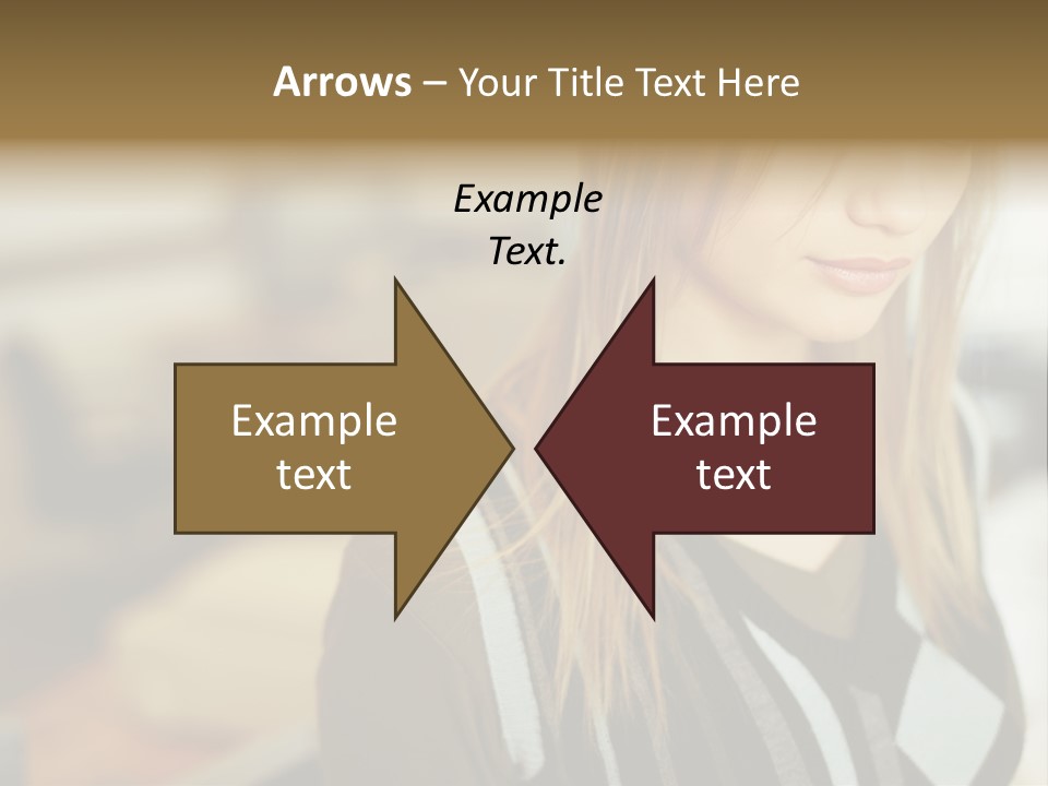 Beautiful Girl In The Office PowerPoint Template