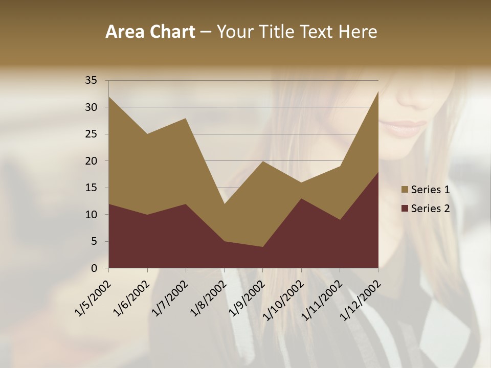 Beautiful Girl In The Office PowerPoint Template