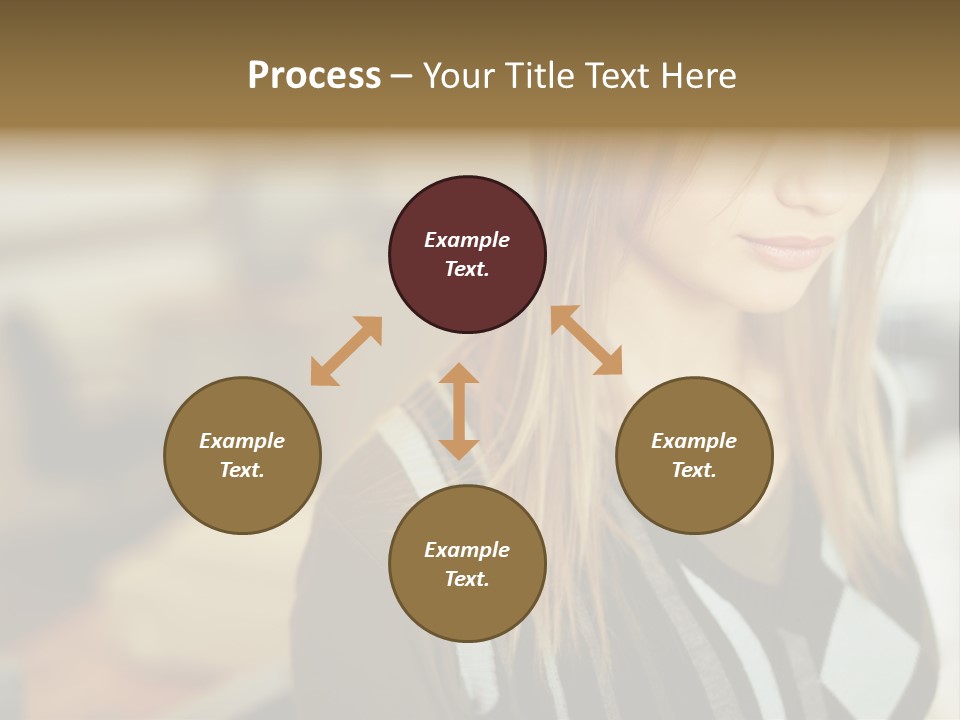 Beautiful Girl In The Office PowerPoint Template