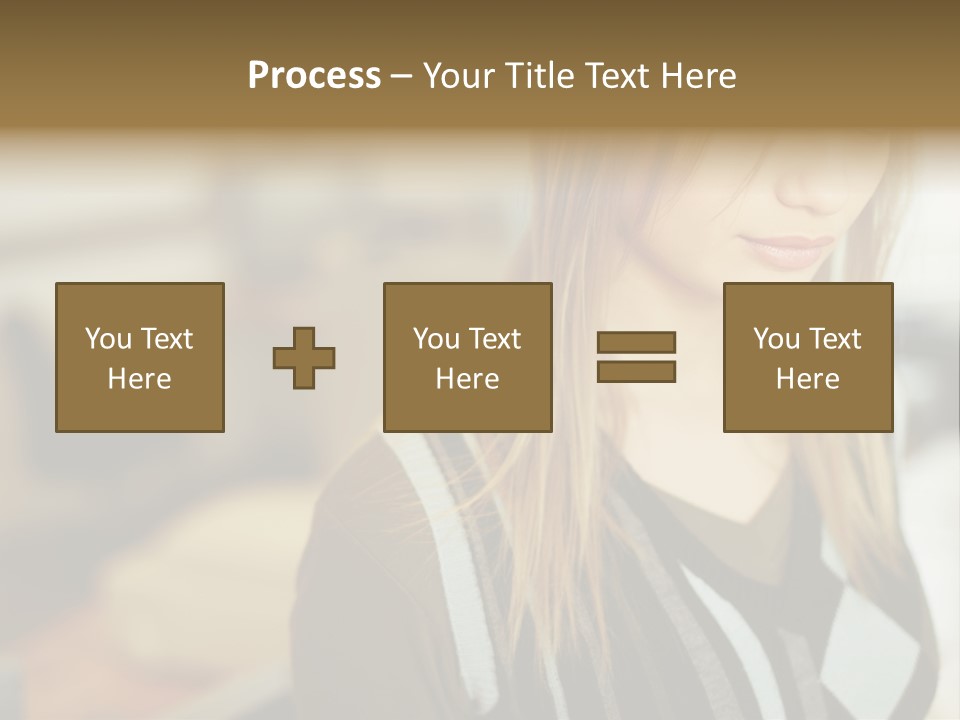 Beautiful Girl In The Office PowerPoint Template