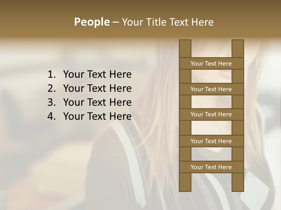 Beautiful Girl In The Office PowerPoint Template