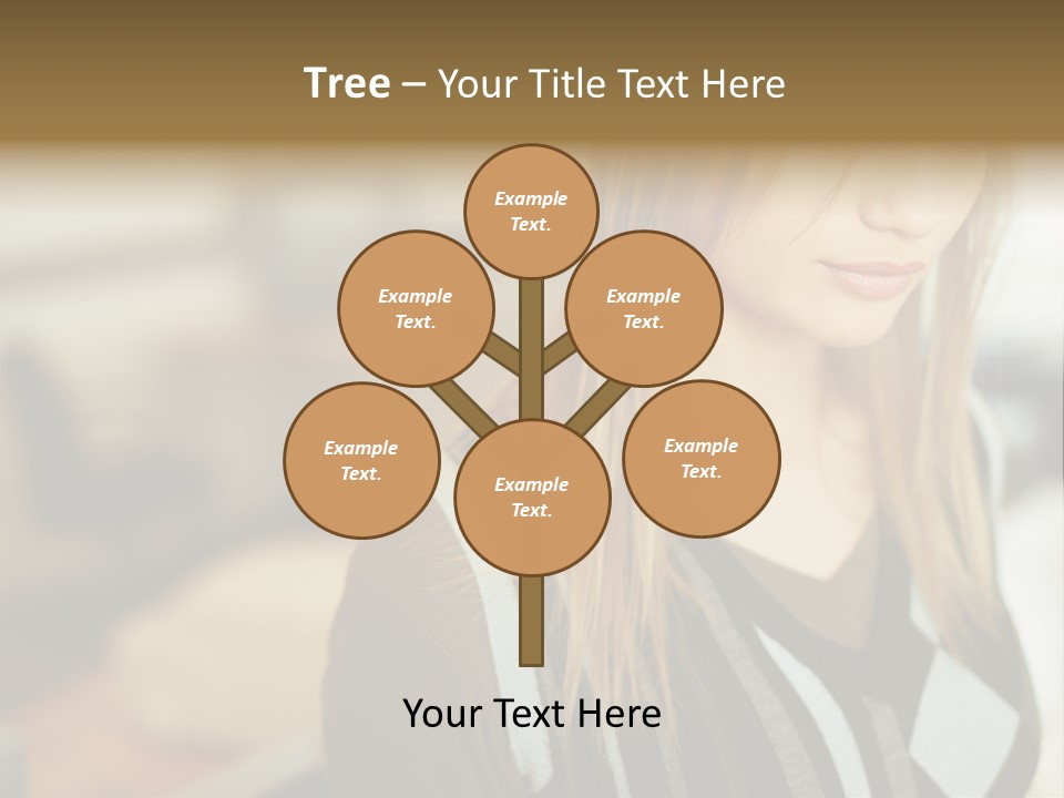 Beautiful Girl In The Office PowerPoint Template