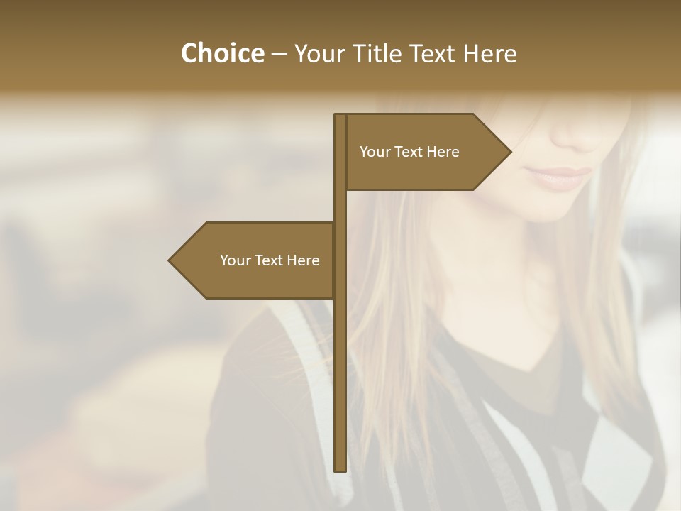 Beautiful Girl In The Office PowerPoint Template