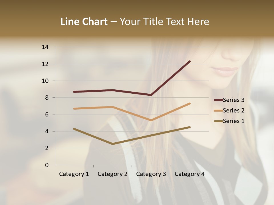 Beautiful Girl In The Office PowerPoint Template