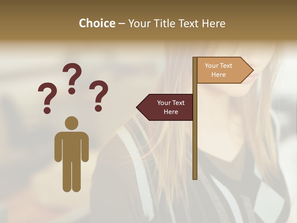 Beautiful Girl In The Office PowerPoint Template