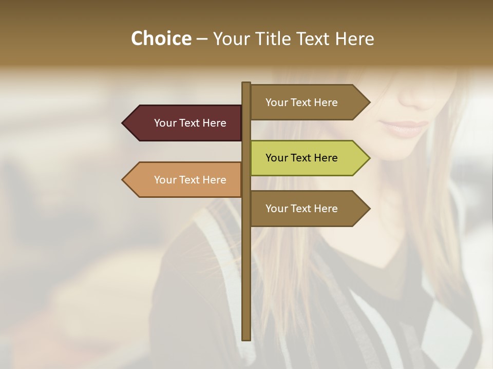 Beautiful Girl In The Office PowerPoint Template