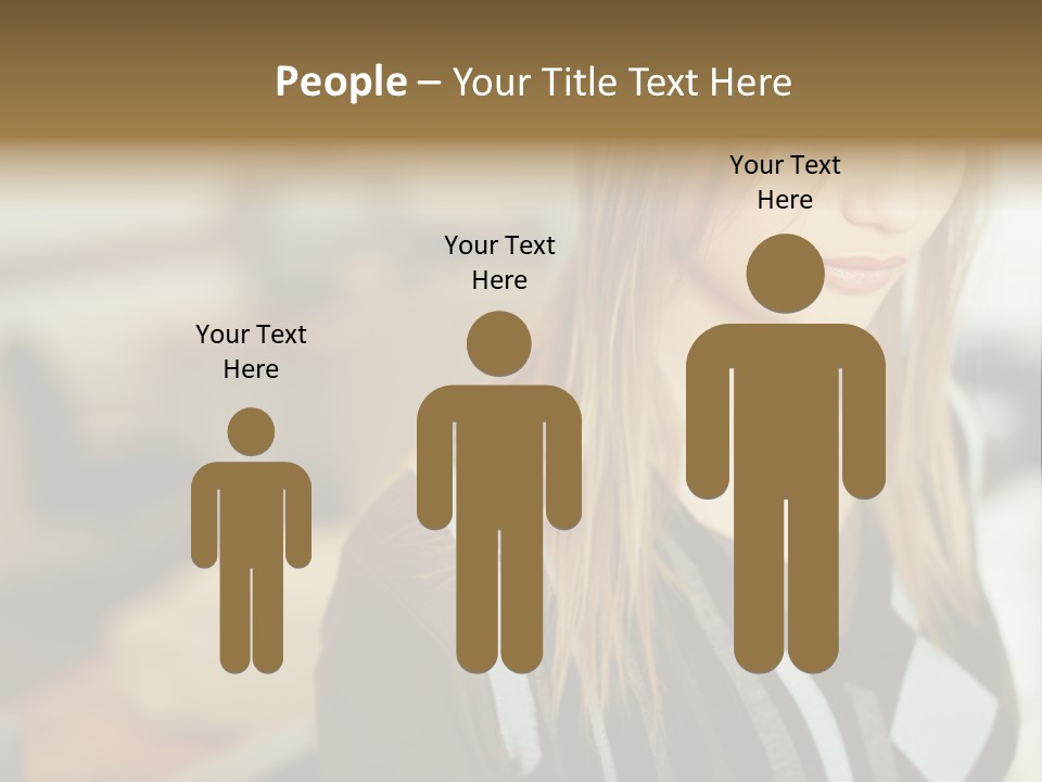 Beautiful Girl In The Office PowerPoint Template