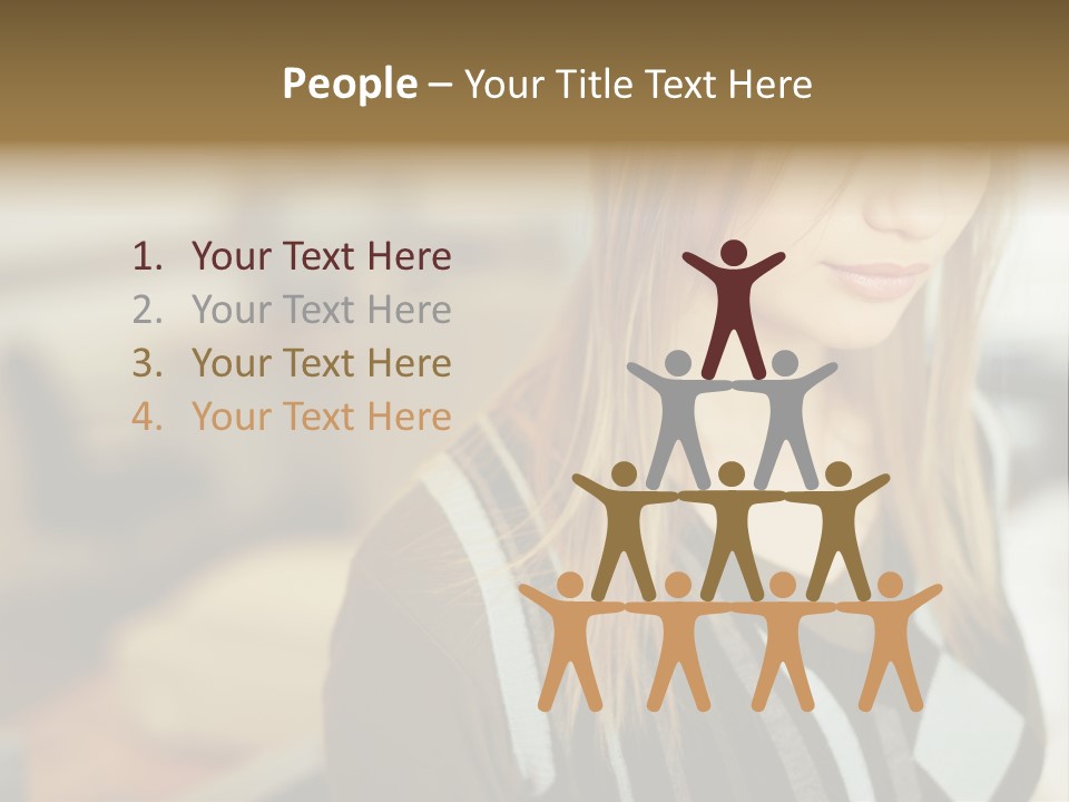 Beautiful Girl In The Office PowerPoint Template