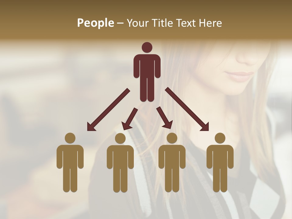 Beautiful Girl In The Office PowerPoint Template