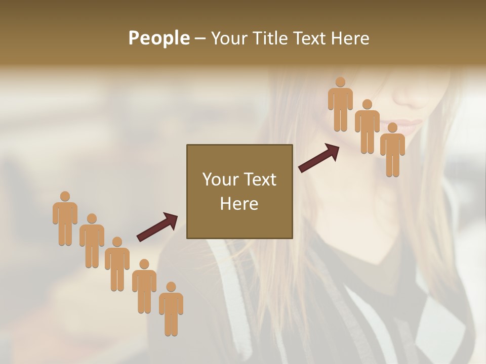 Beautiful Girl In The Office PowerPoint Template
