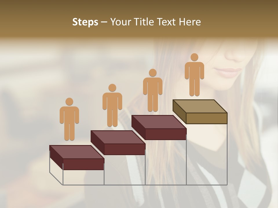 Beautiful Girl In The Office PowerPoint Template