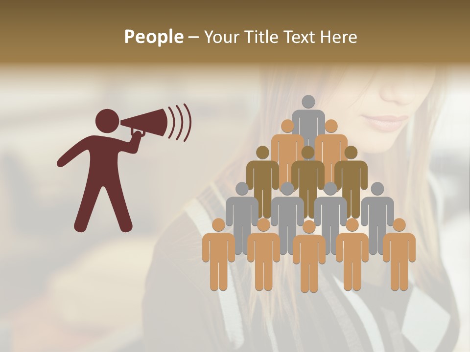 Beautiful Girl In The Office PowerPoint Template