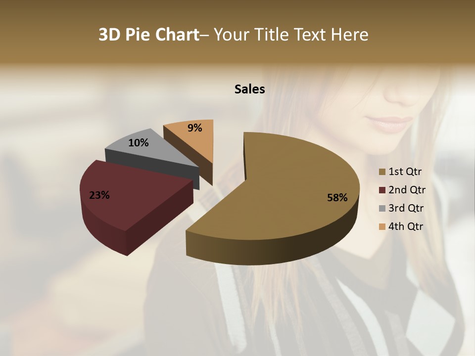 Beautiful Girl In The Office PowerPoint Template