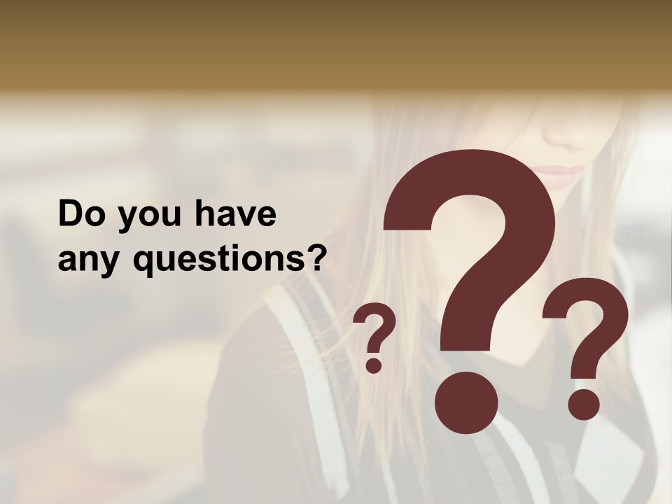 Beautiful Girl In The Office PowerPoint Template