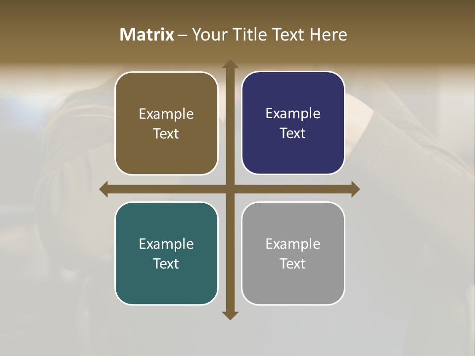 Young Woman Resting On Back Of Chair PowerPoint Template