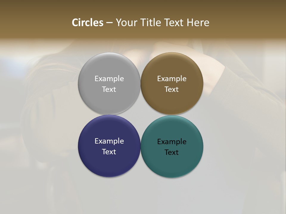 Young Woman Resting On Back Of Chair PowerPoint Template