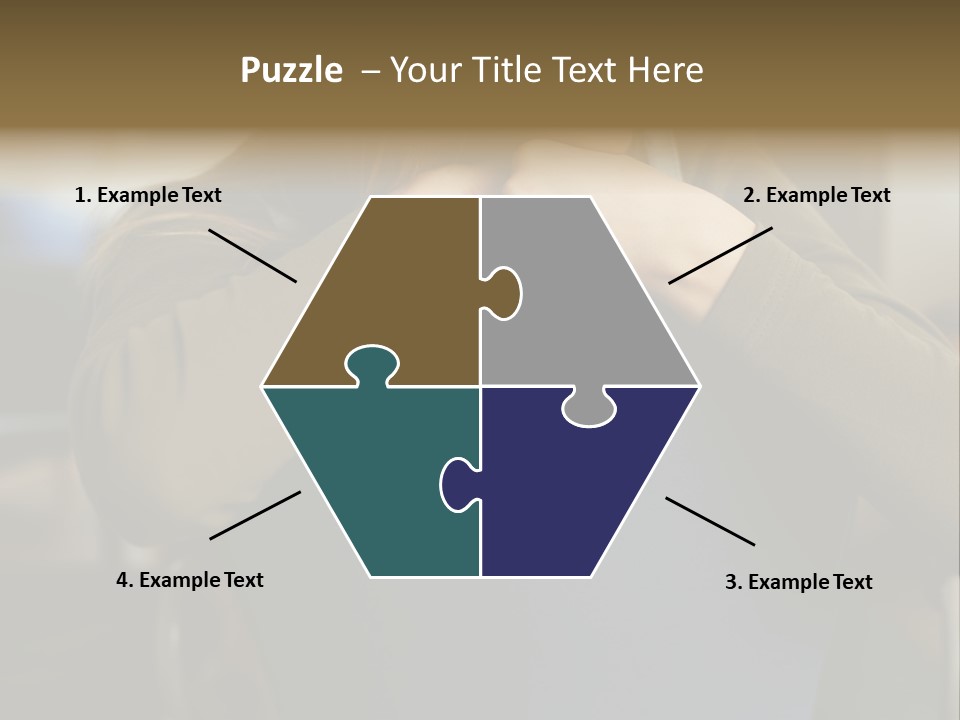 Young Woman Resting On Back Of Chair PowerPoint Template