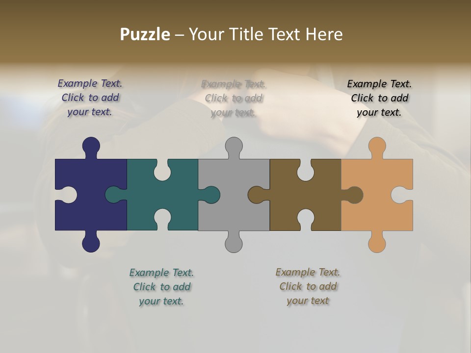 Young Woman Resting On Back Of Chair PowerPoint Template