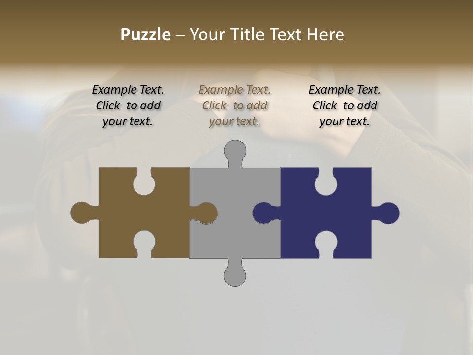 Young Woman Resting On Back Of Chair PowerPoint Template