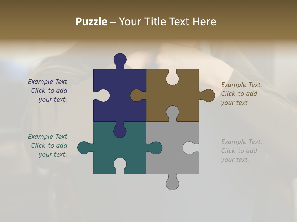 Young Woman Resting On Back Of Chair PowerPoint Template