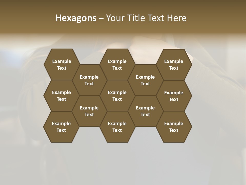 Young Woman Resting On Back Of Chair PowerPoint Template