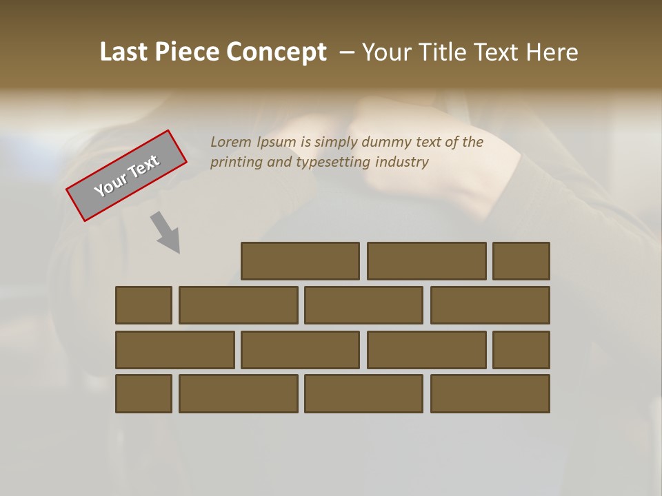 Young Woman Resting On Back Of Chair PowerPoint Template