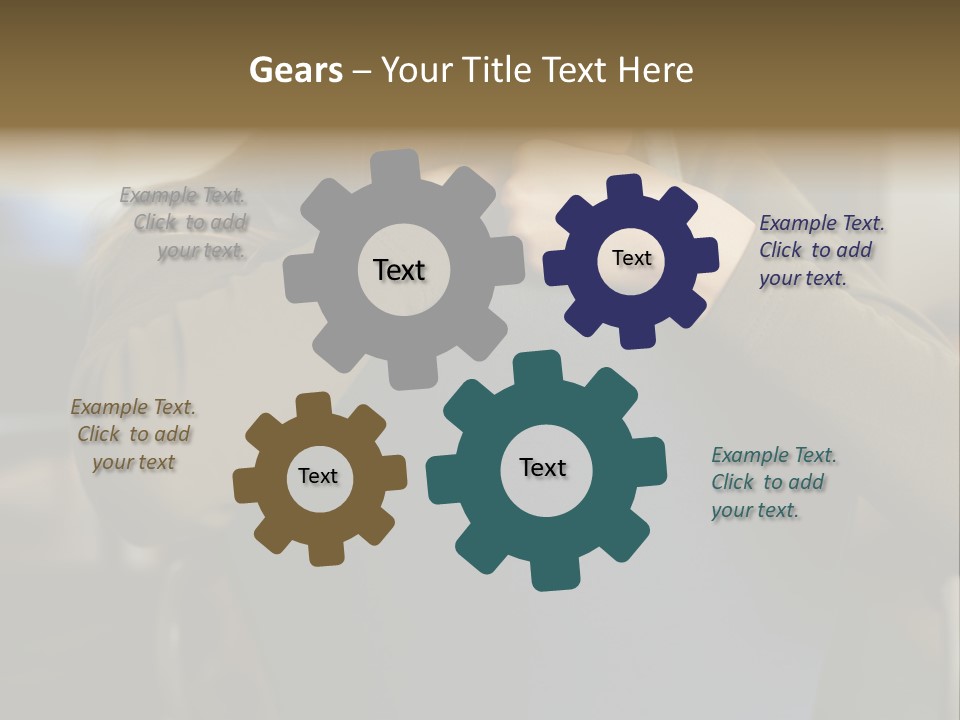 Young Woman Resting On Back Of Chair PowerPoint Template