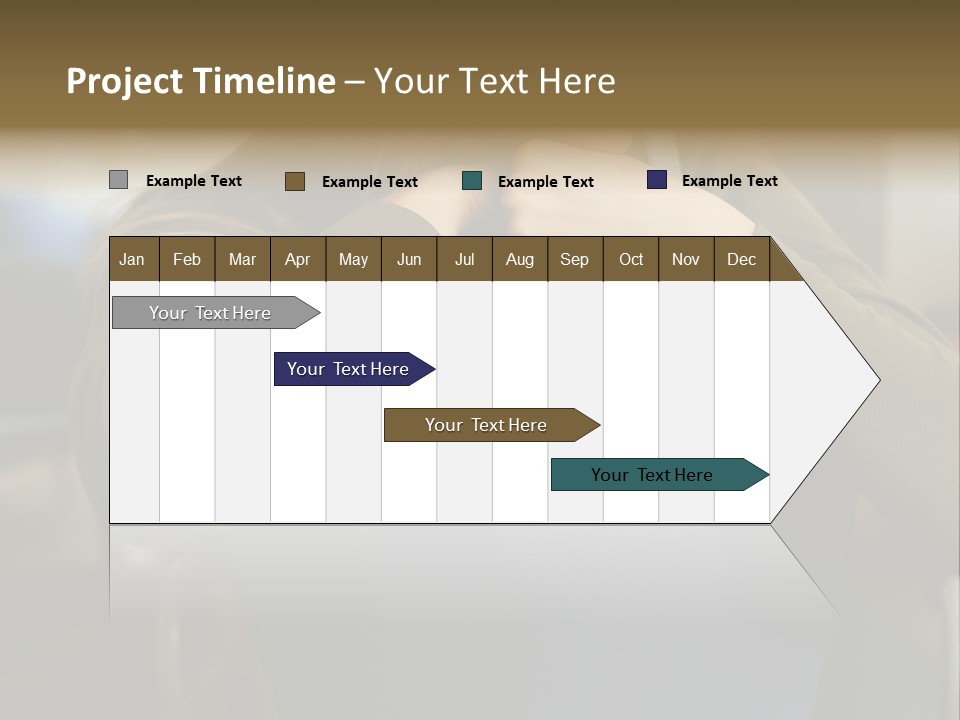 Young Woman Resting On Back Of Chair PowerPoint Template