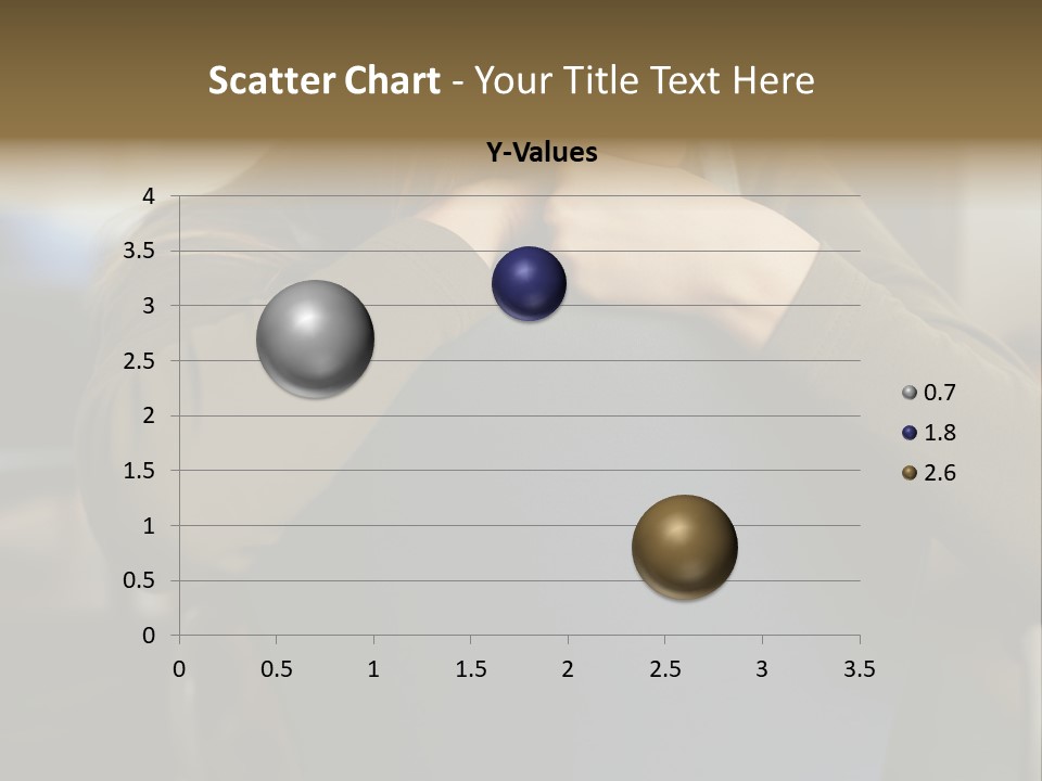 Young Woman Resting On Back Of Chair PowerPoint Template