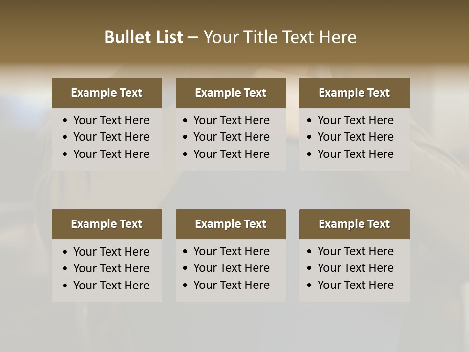 Young Woman Resting On Back Of Chair PowerPoint Template