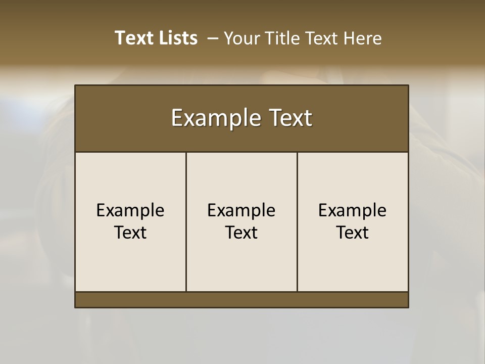 Young Woman Resting On Back Of Chair PowerPoint Template